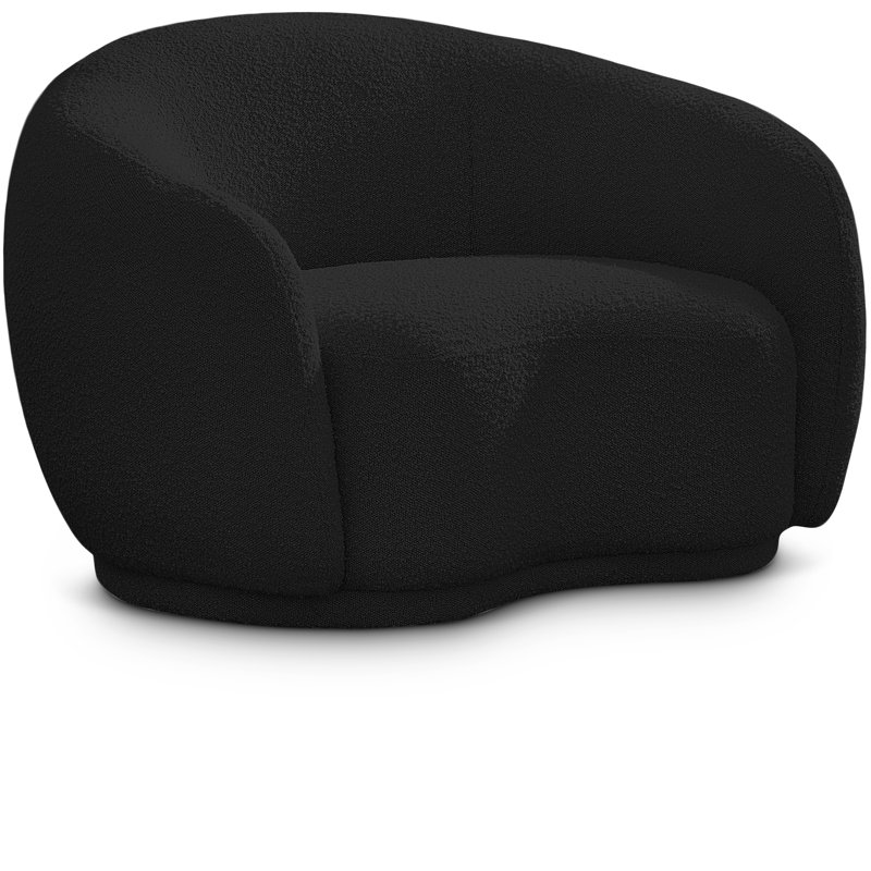 Chaise en tissu Hyde, Tissu bouclé noir