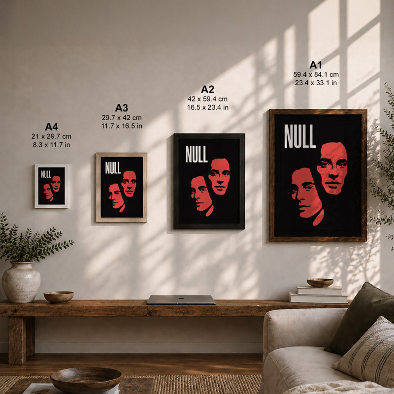 Null Modern - Framed Print, A2 - 59.4 x 42.0 cm, Oak