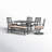 Anran 6 - Person Stainless Steel Patio Dining Set Umbrella Hole Included Rectangular Table with Cushions Included