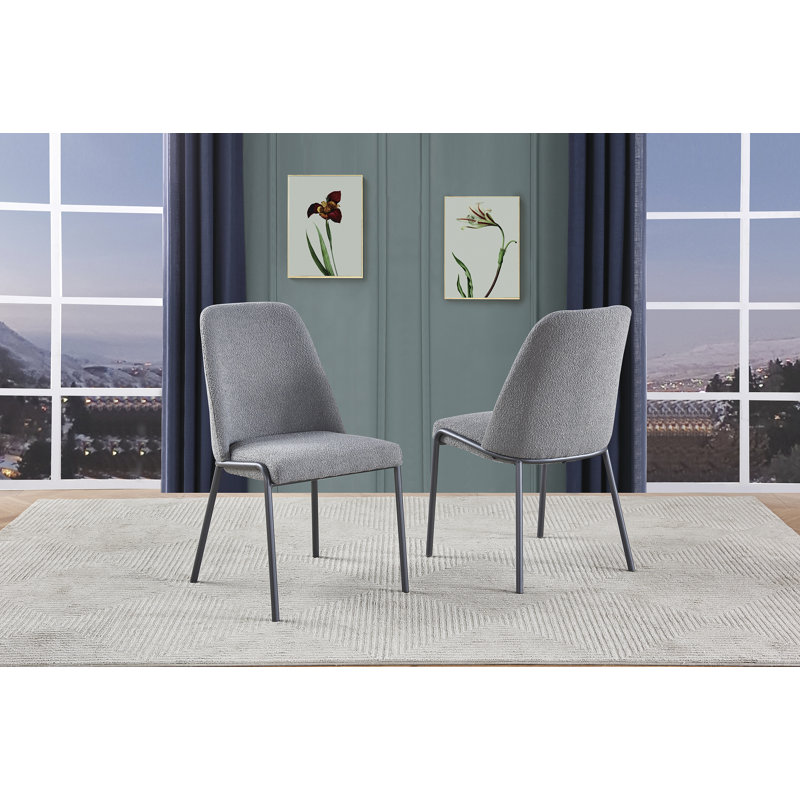 Mignon 19'' H Upholstered Side Chair, Dark Gray