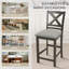 Tabouret de bar rembourré de 26 po en bois massif -397849091-397849094
