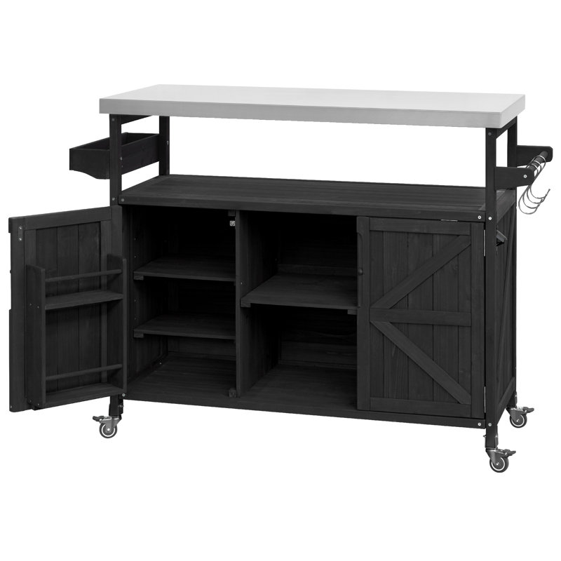 Îlot de cuisine extérieur K&K, Noir