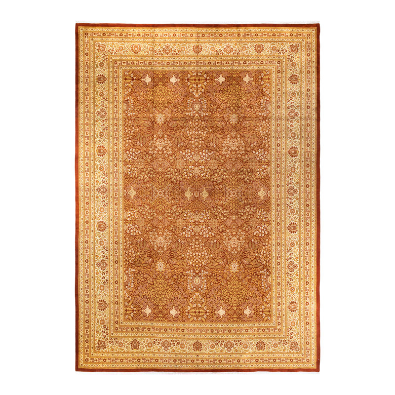 Tapis unique rouille / beige / brun noué à la main 10 pi 10 po x 15 pi 3 po Hayner