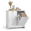 Armoire à linge avec panier amovible, panier à linge double inclinable avec 2 portes pour la salle de bain, cuisine, blanc