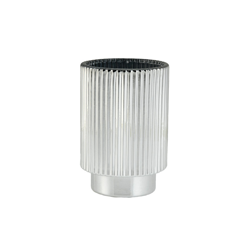 Laynie 5'' H Glass Tabletop Votive Holder, Silver