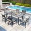 Table de salle à manger de patio ovale avec trou pour parasol et structure en aluminium-2088027971-2145314817