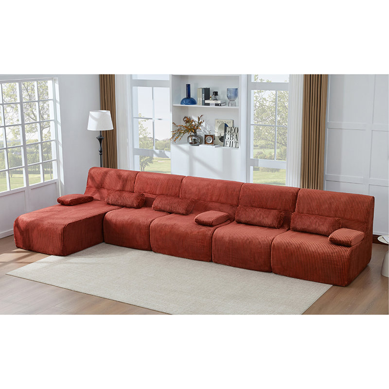 Canapé surdimensionné surdimensionné de 161,8 po en forme de L pour canapé-lit Canapé, Red