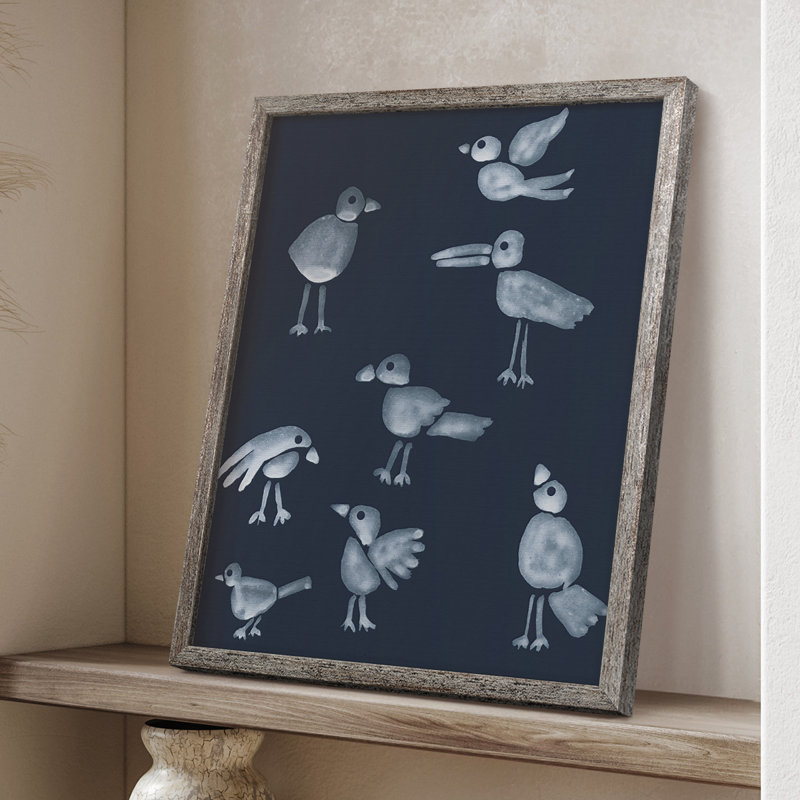 «Flock I», reproduction encadrée - bois massif, H 11 po x l 9 po