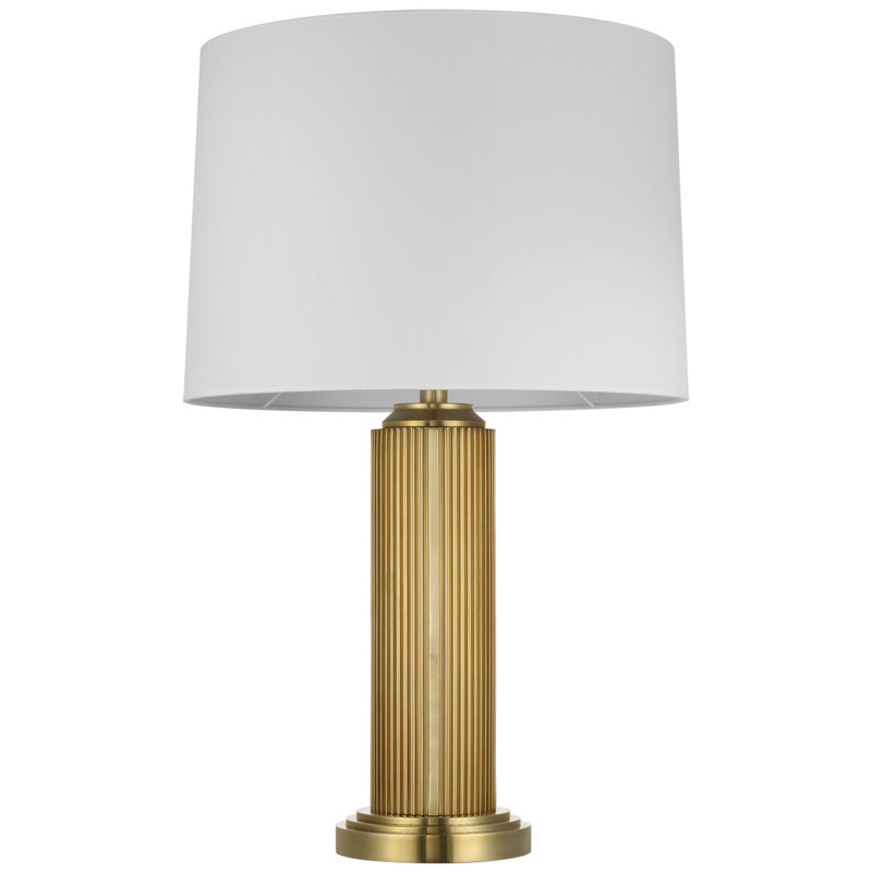 Ralph Lauren Langton 29" Table Lamp in Natural Brass with White Paper Shade, Gold