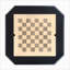 Table de jeu à 2 tiroirs FlowLuxe noir, plateau réversible pour dames d'échecs avec rangement