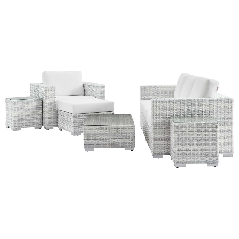Modway Convene 6-Piece Outdoor Patio Set, White