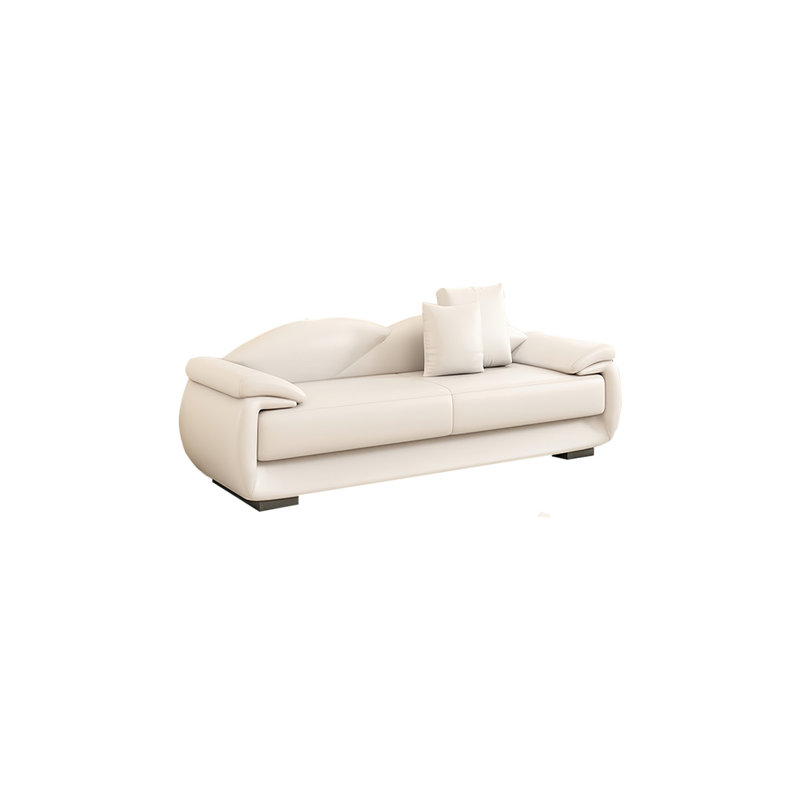 Banc rembourré en similicuir de haute qualité, Blanc cassé