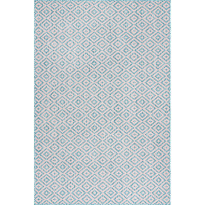 Outdoor Destiny Area Rug Aqua Color