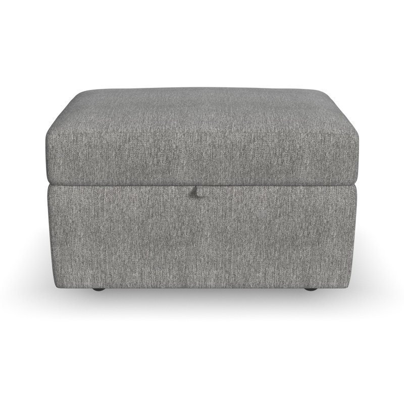 Flex 31" Wide Square Storage Ottoman, Dark Gray Polyester Blend