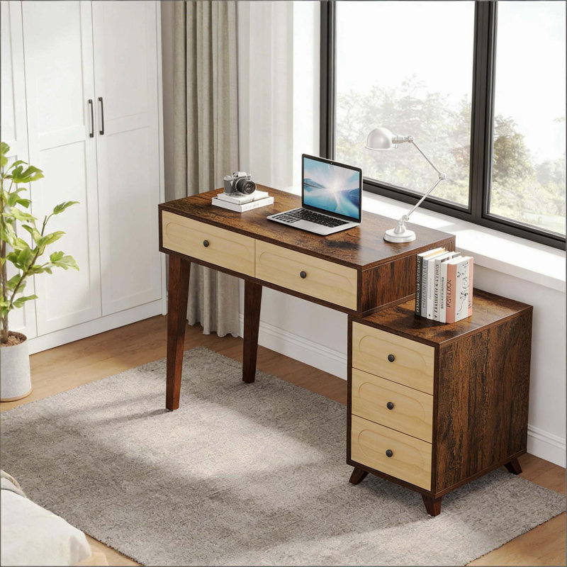 Table d'écriture de style tiroir de maison, bureau de travail quotidien pratique pour ordinateur
