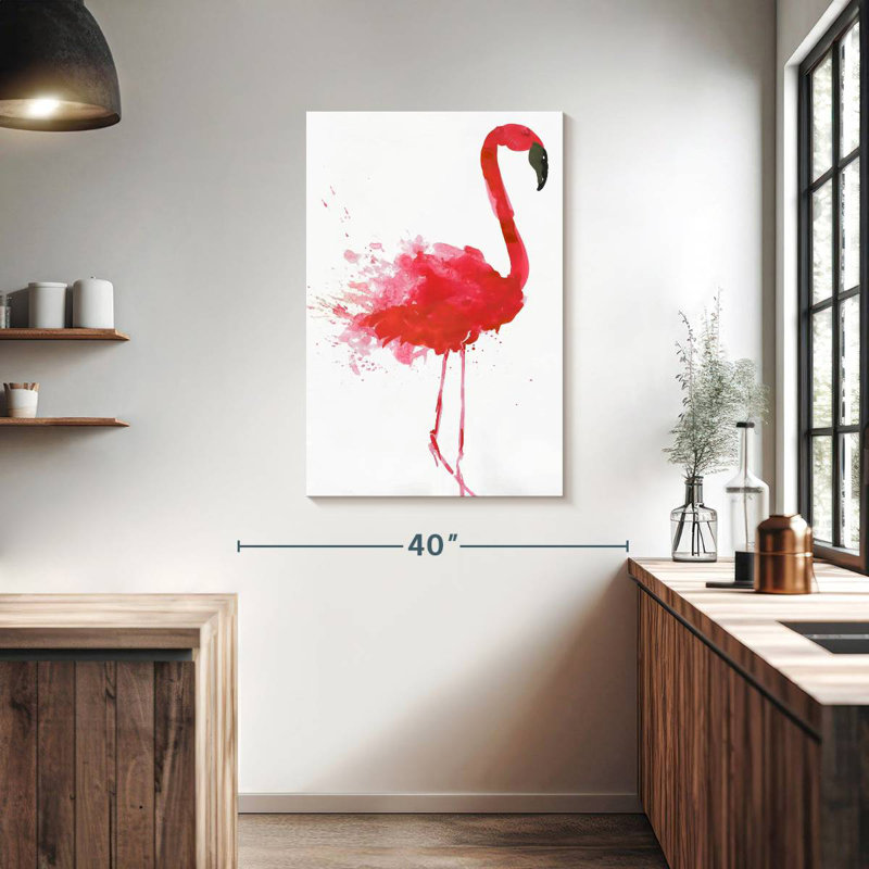 Joli flamant rose Brampt, H 39 po x l 26 po