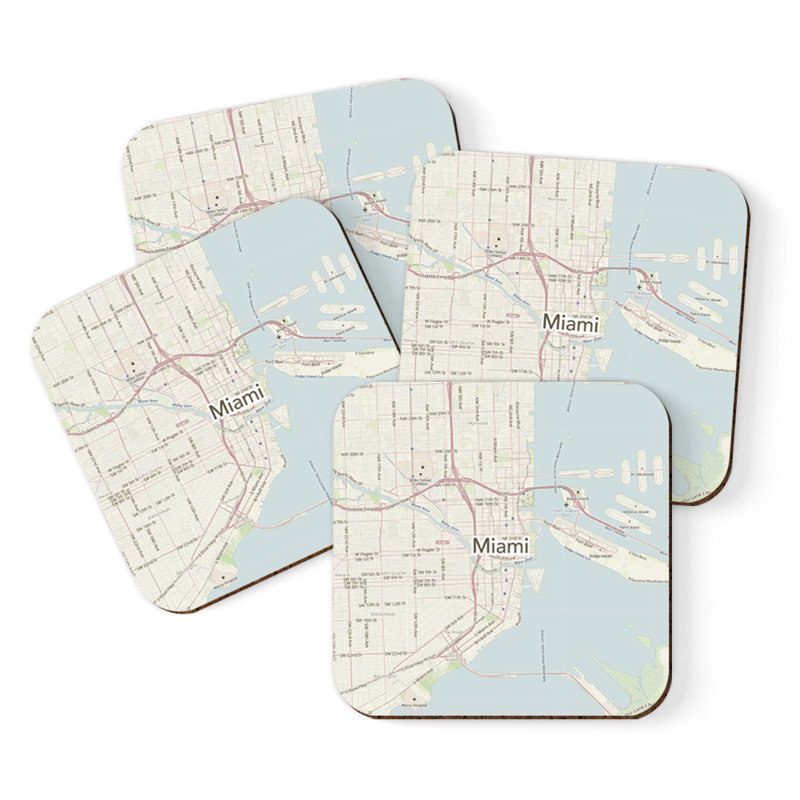 Sous-verre carte des États-Unis, Miami