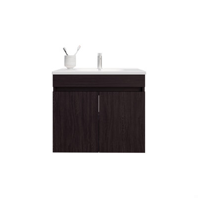 Meuble-lavabo avec lavabo, 2 portes, 2 tablettes