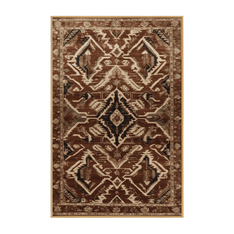 Machine Washable Persian Brown Area Rug, Rectangle 2' x 3'