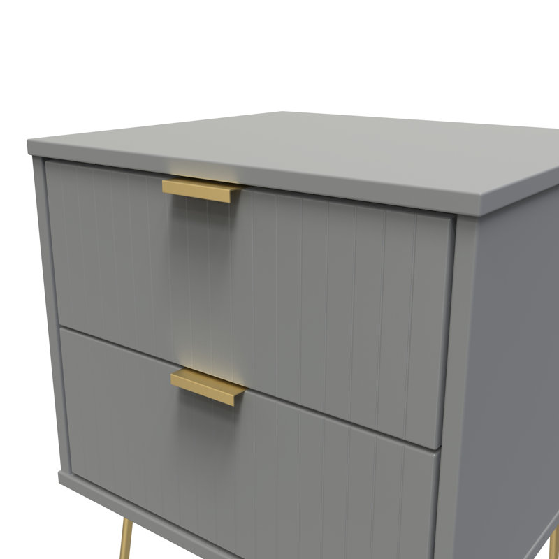 Fully Assembled Alizay Manufactured Wood Bedside Table, Dusk Grey, Dusk Grey