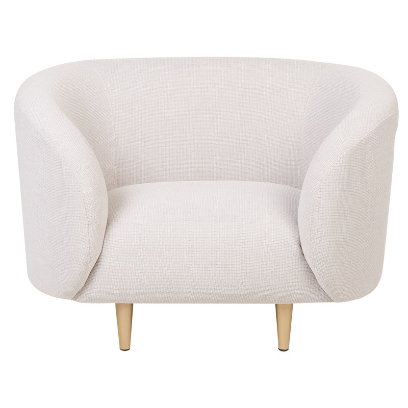 Jenkin Upholstered Barrel Chair, Gold, Beige