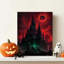 Gothic Spooky Castle Wall Art, Halloween Dark Fantasy Decor