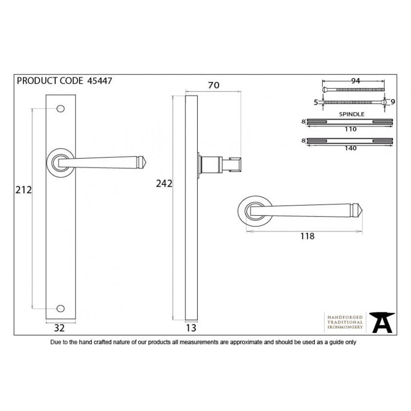 Avon Dummy Door Handle Kit, External Beeswax