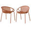 Chaises de salle à manger de patio empilables avec design respirant de style moderne et simple (ensemble de 2), pieds en métal + dossier en plastique-1897994321