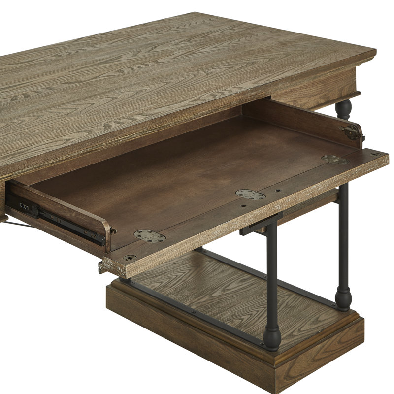 Bureau en bois massif Kyler, Brun
