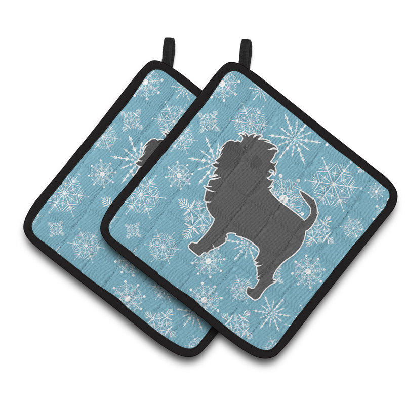 Cuisinier poignée affenpinscher en flocons d’hiver east urban home