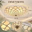Plafonnier encastré 4 lumières 19,7 po Tiffany