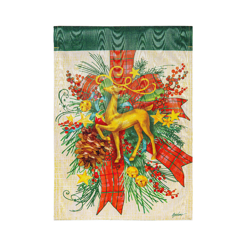 Drapeau floral avec renne