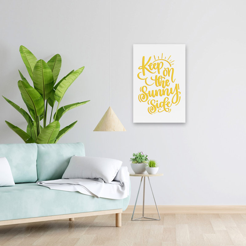 The Sunny Side - Art typographique contemporain «Keep On The Sunny Side», H 16 po x l 24 po