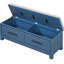 Grand banc de rangement bleu marine avec coussin de siège amovible