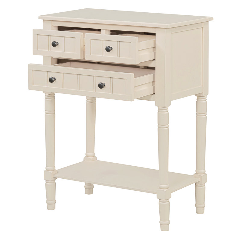 Narrow Console Table, Beige, 31.4" H x 23.7" W x 13" D