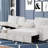 Plush Sectional Sofa W/ Pull Out Sleeper made with Velvet fabric- Cream-345199909