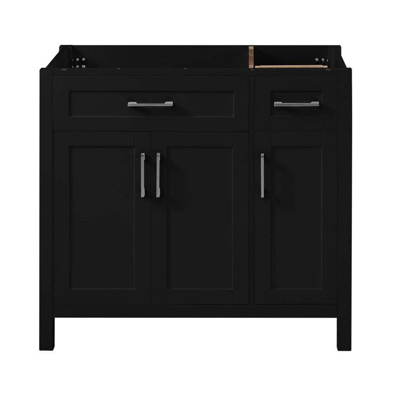 Meuble-lavabo moderne 36 po, lavabo non inclus, Noir