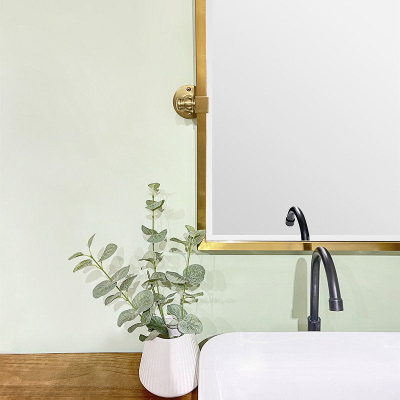 Metal Rectangle Mirror, Brushed Brass, 24" x 20"