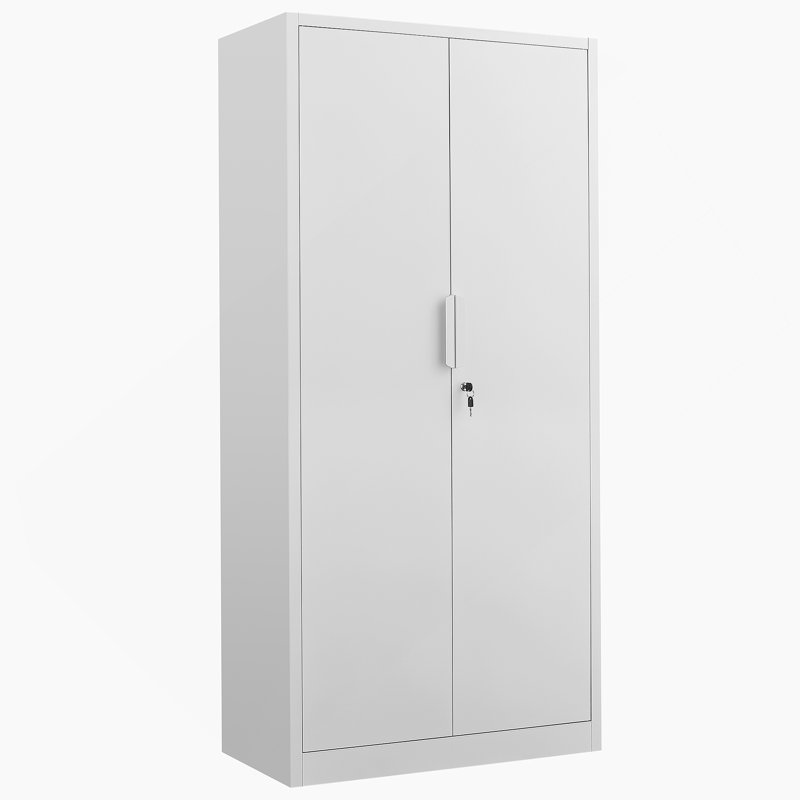 Armoire de rangement, classeur à 2 portes avec serrure, 4 tablettes réglables pour le bureau et la maison, Blanc