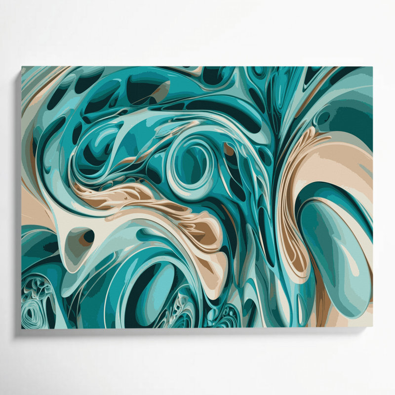 Art mural sur toile Biomorphic Abstraction 31, H 12 po x l 18 po