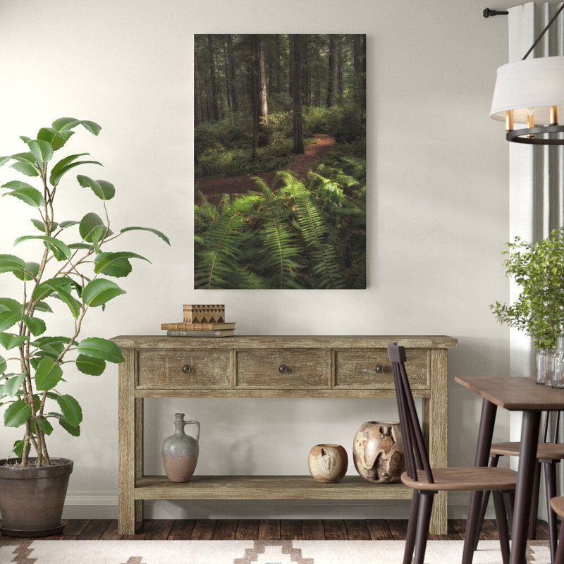 «Fern Lined Path» par Danny Head - reproduction d'art sur toile tendue, H 48 po x l 32 po