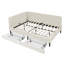 Lit double en velours beige, lit plateforme tapissier avec 2 tiroirs de rangement pour une chambre à coucher flexible-1439284609-1439284614