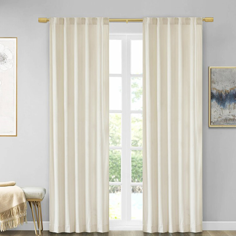 Tringle à rideaux simple réglable Azura, 72" - 144", Tige dorée