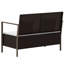 Banc de patio 2 places avec coussins en rotin de polyester-1289335703