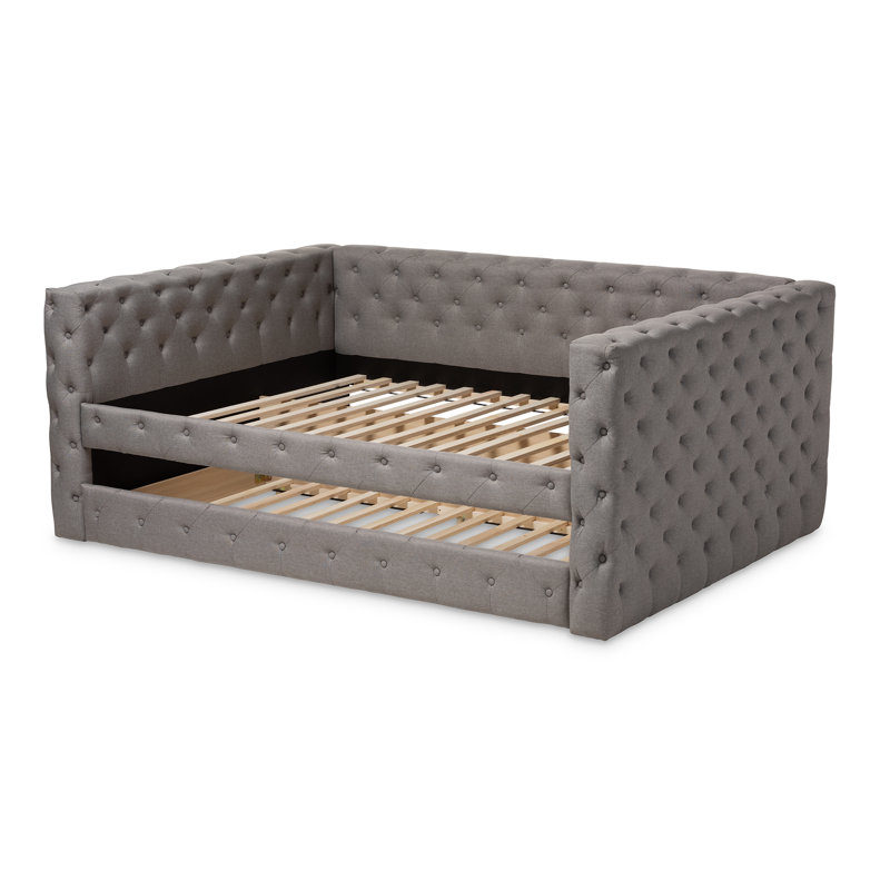 Lit de jour Tangier, Gris, Grand, Lit gigogne inclus