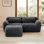 Canapé en L sans os - Tissu moelleux, méridienne, éponge 32D, ergonomique, antidérapant, coussins décoratifs - gris foncé