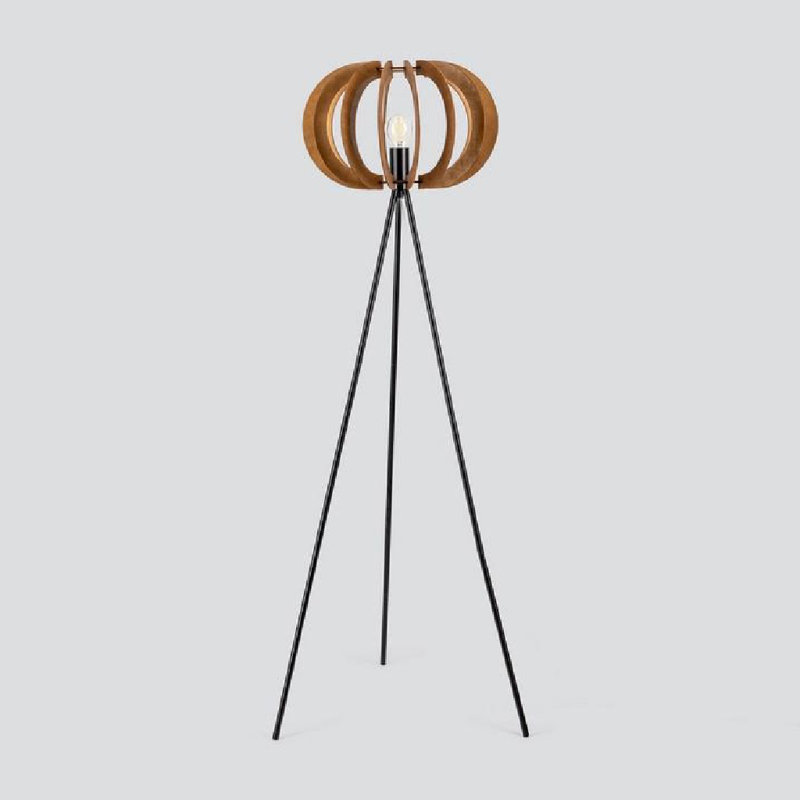 Tidewood 141cm Tripod Floor Lamp, Black, Walnut