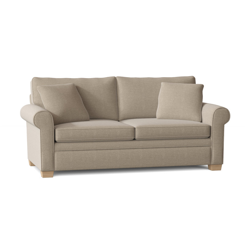 Canapé-lit à accoudoirs roulés 77 po avec coussins réversibles Quaker, Non fini, Sandstone Jango
