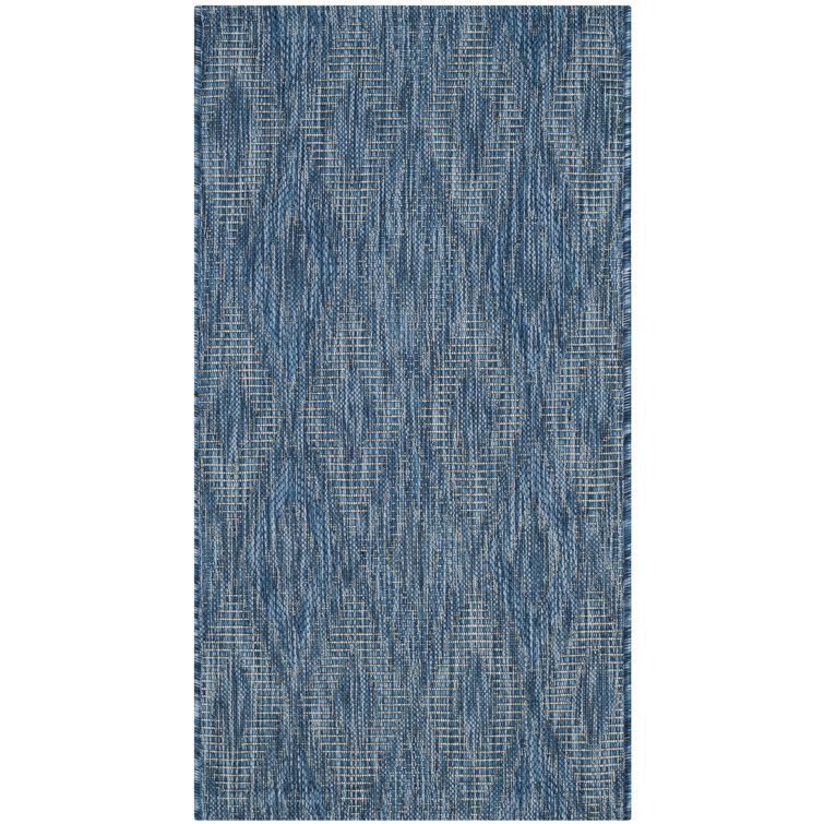 Colon Hooked Navy Indoor/Outdoor Rug
