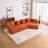 Felip 29.5" Curved Chenille Upholstered Sectional Sofa with Deep Seat-115323734